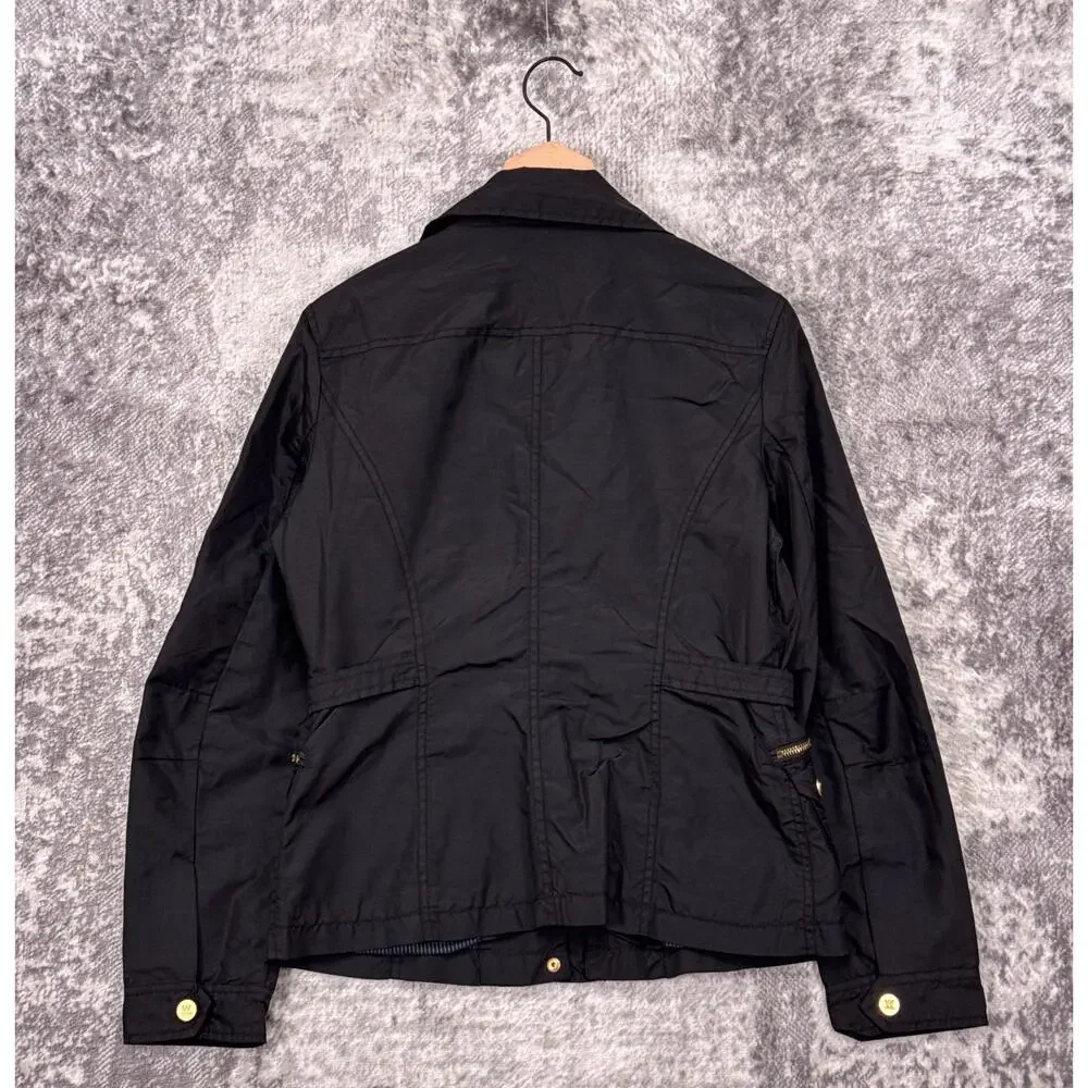Max Mara Jacket 8 Womens Black Full Zip Nylon Utility Field Hunting